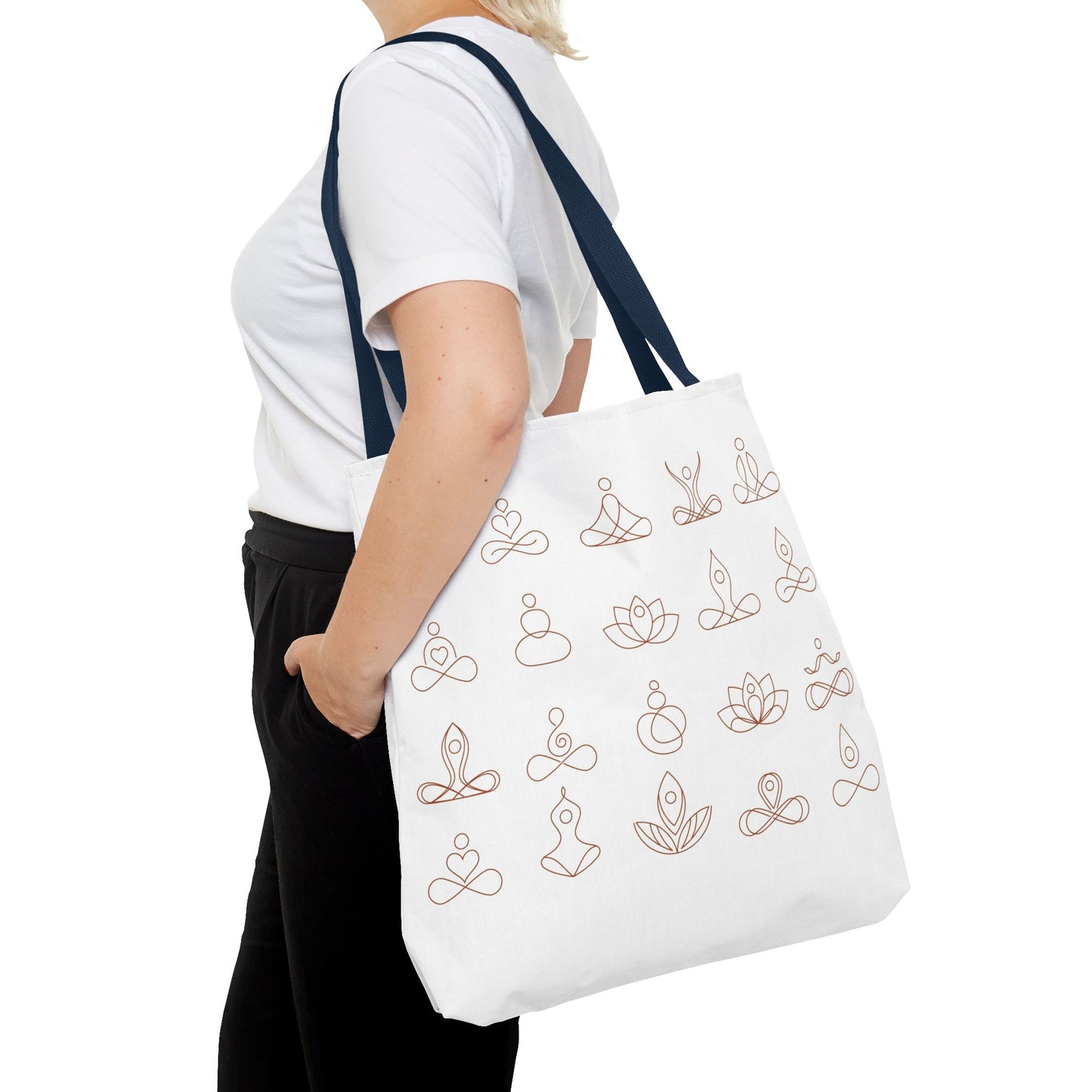 Meditation Inspired Tote Bag, Yoga Tote, Reusable Grocery Bag, Boho Style Tote, Mindfulness Carryall