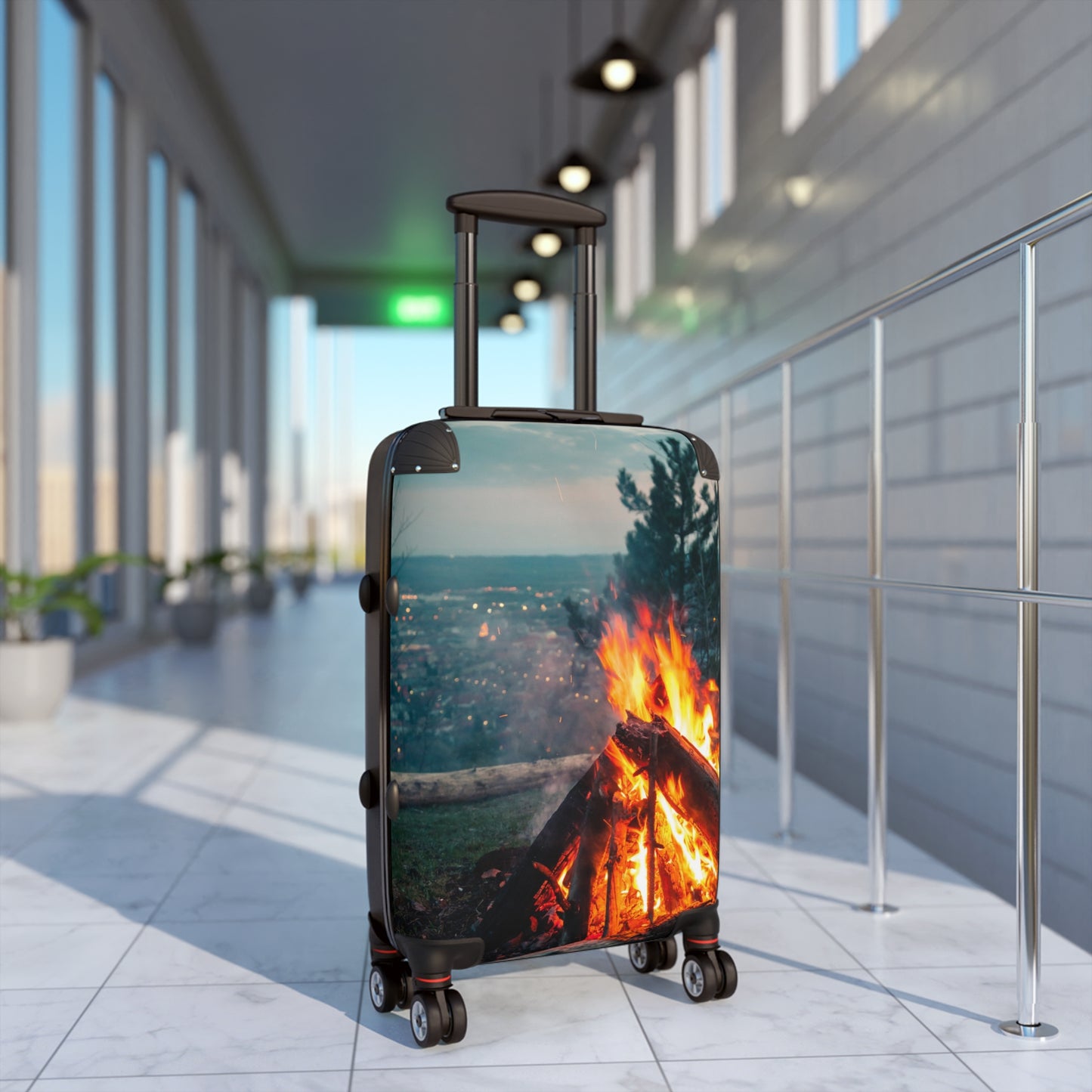 Fireplace Adventure Suitcase - Travel Bag, Luggage, Wanderlust Accessory, Camping Gear, Travel Gift