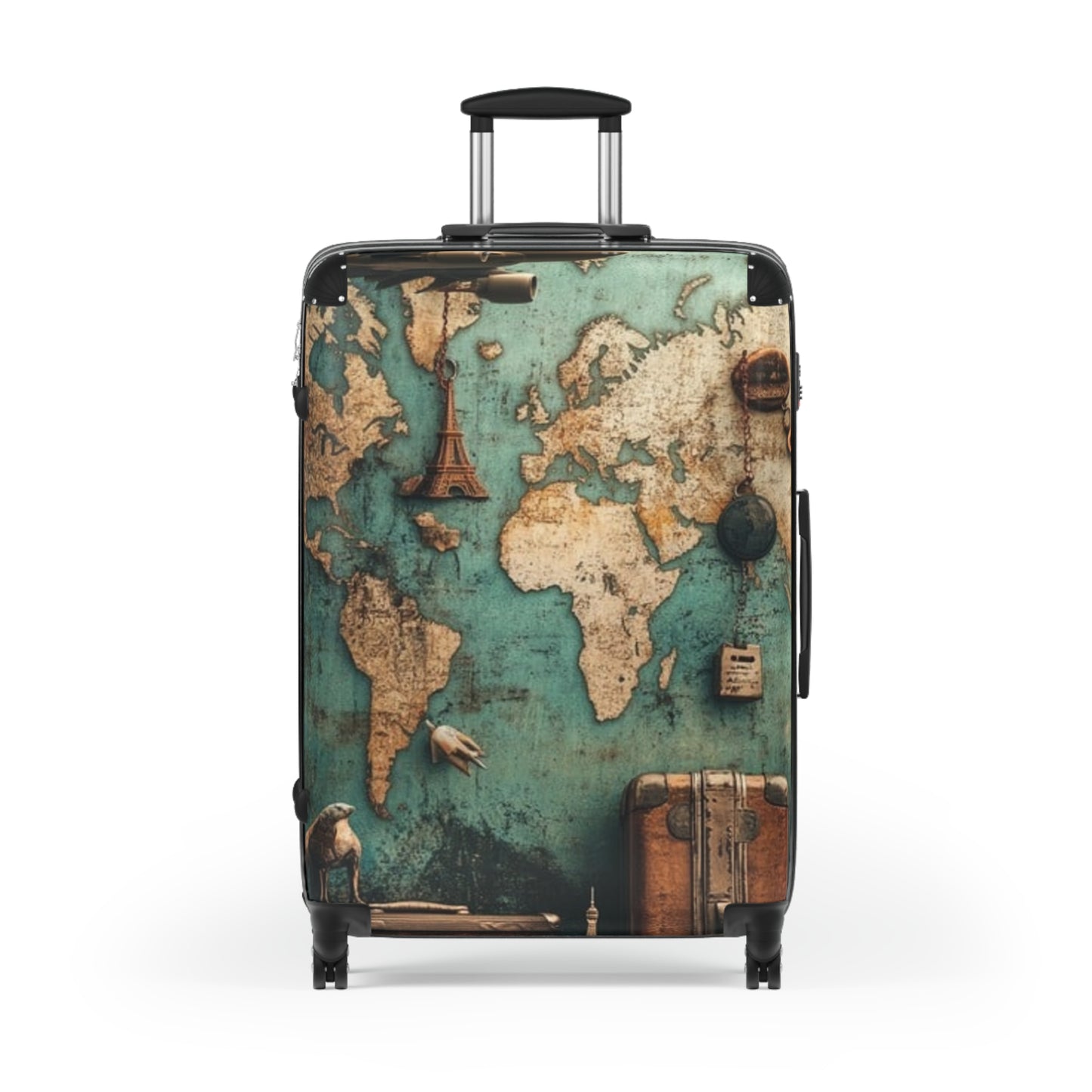 Vintage World Map Suitcase - Travel Bag for Adventurers