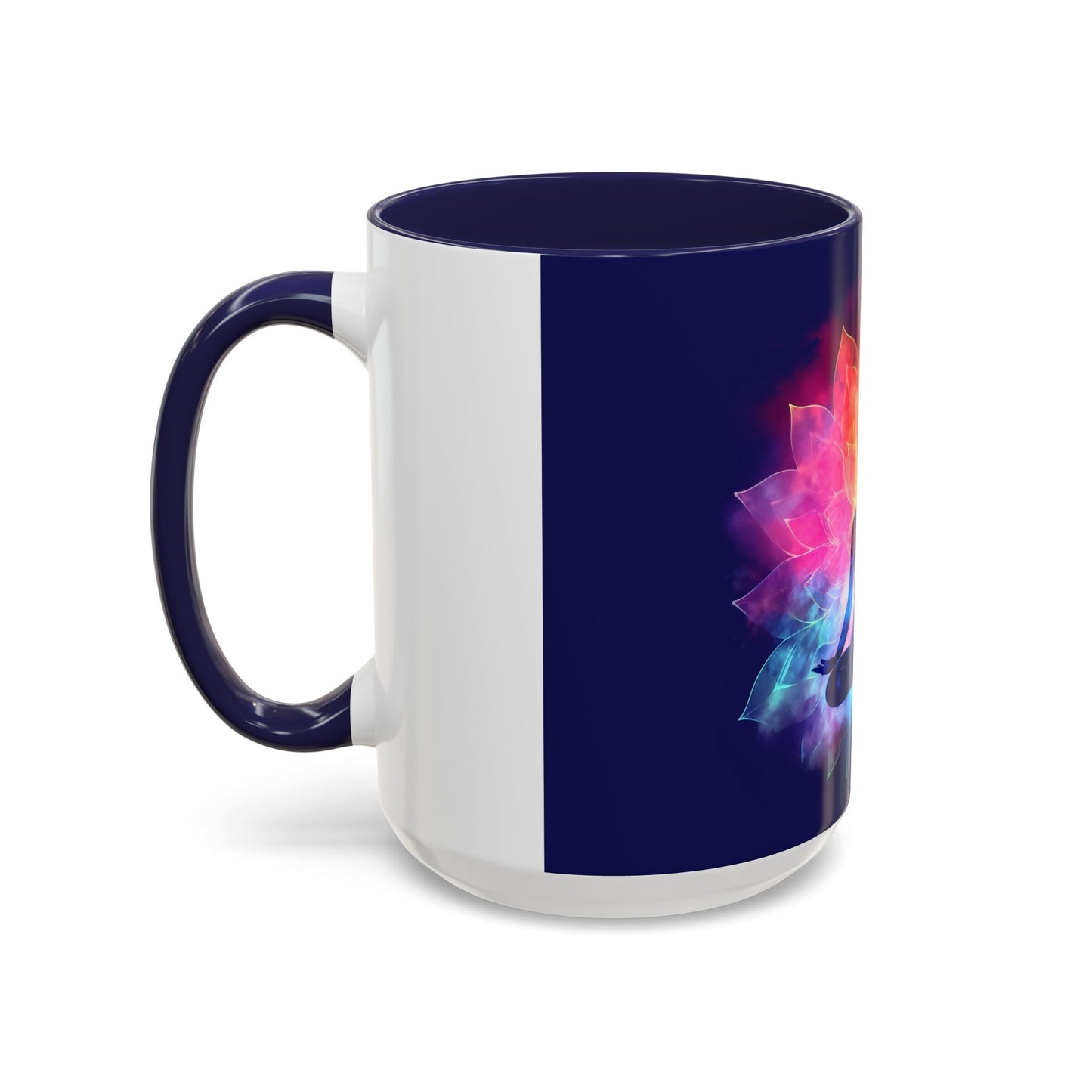Meditative Rainbow Coffee Mug, Colorful Tea Cup, Yoga Gift, Mindfulness Decor, Vibrant Beverage Holder