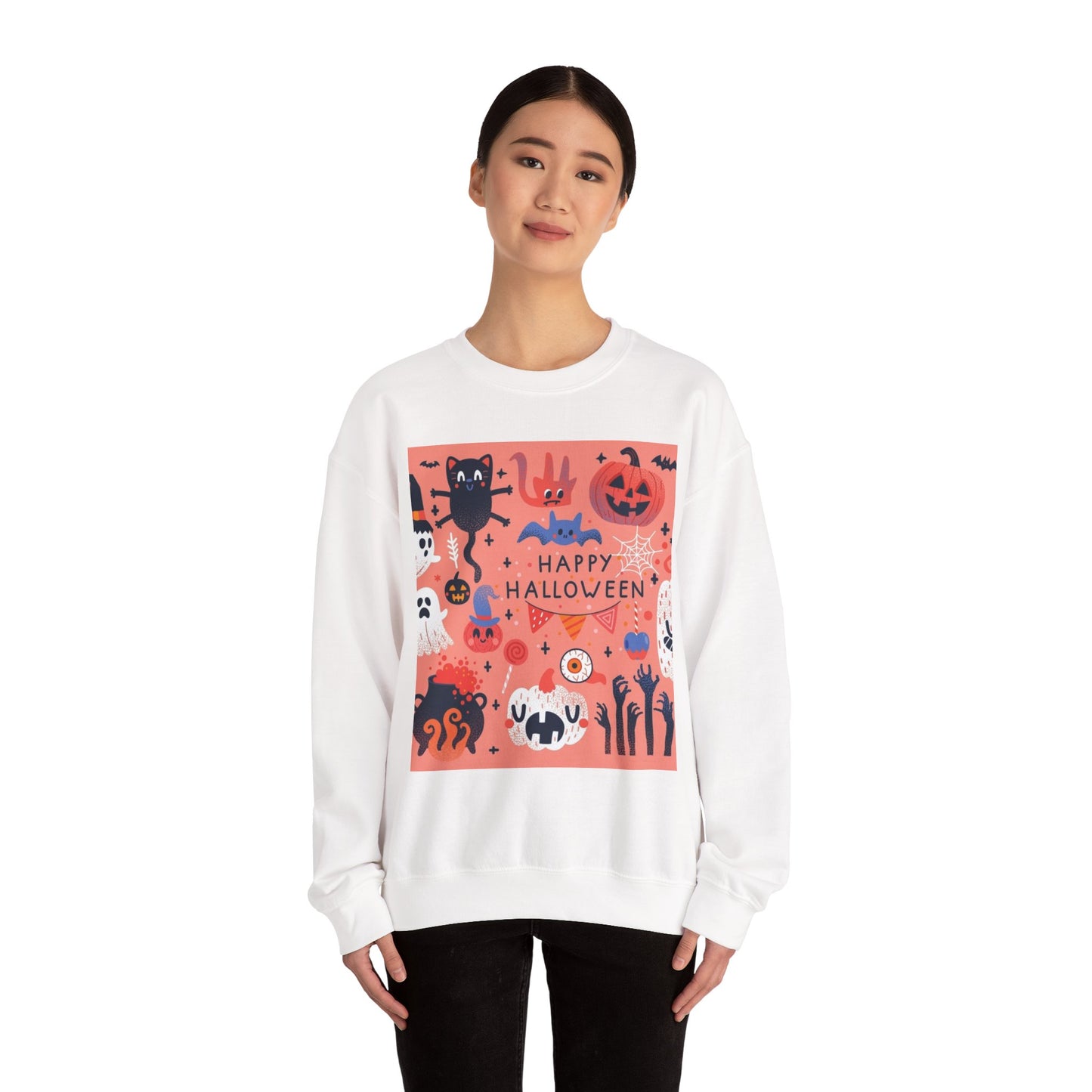 Halloween Crewneck Sweatshirt, Unisex Sweatshirt, Spooky Season Fashion, Fall Apparel, Trick or Treat Clothing