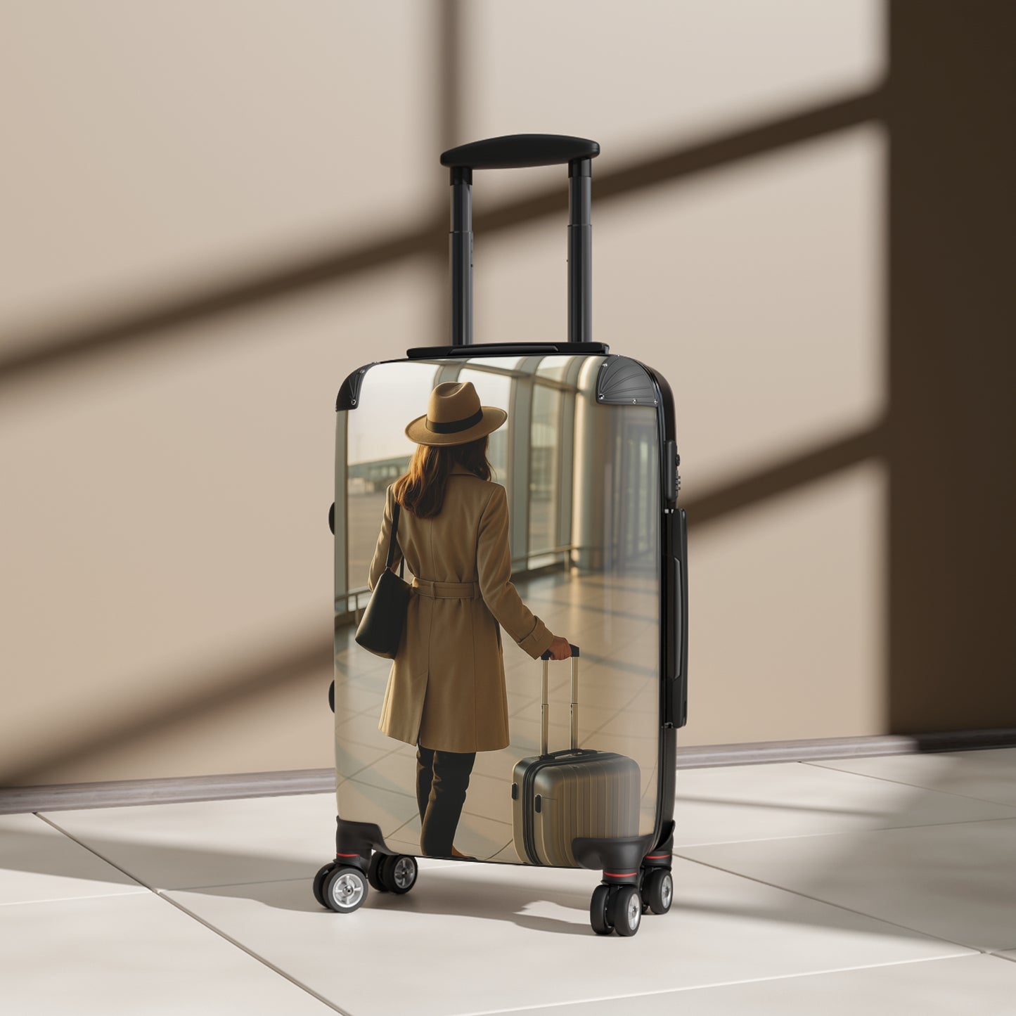 Chic Carry-On Suitcase with Fashionable Travel Design