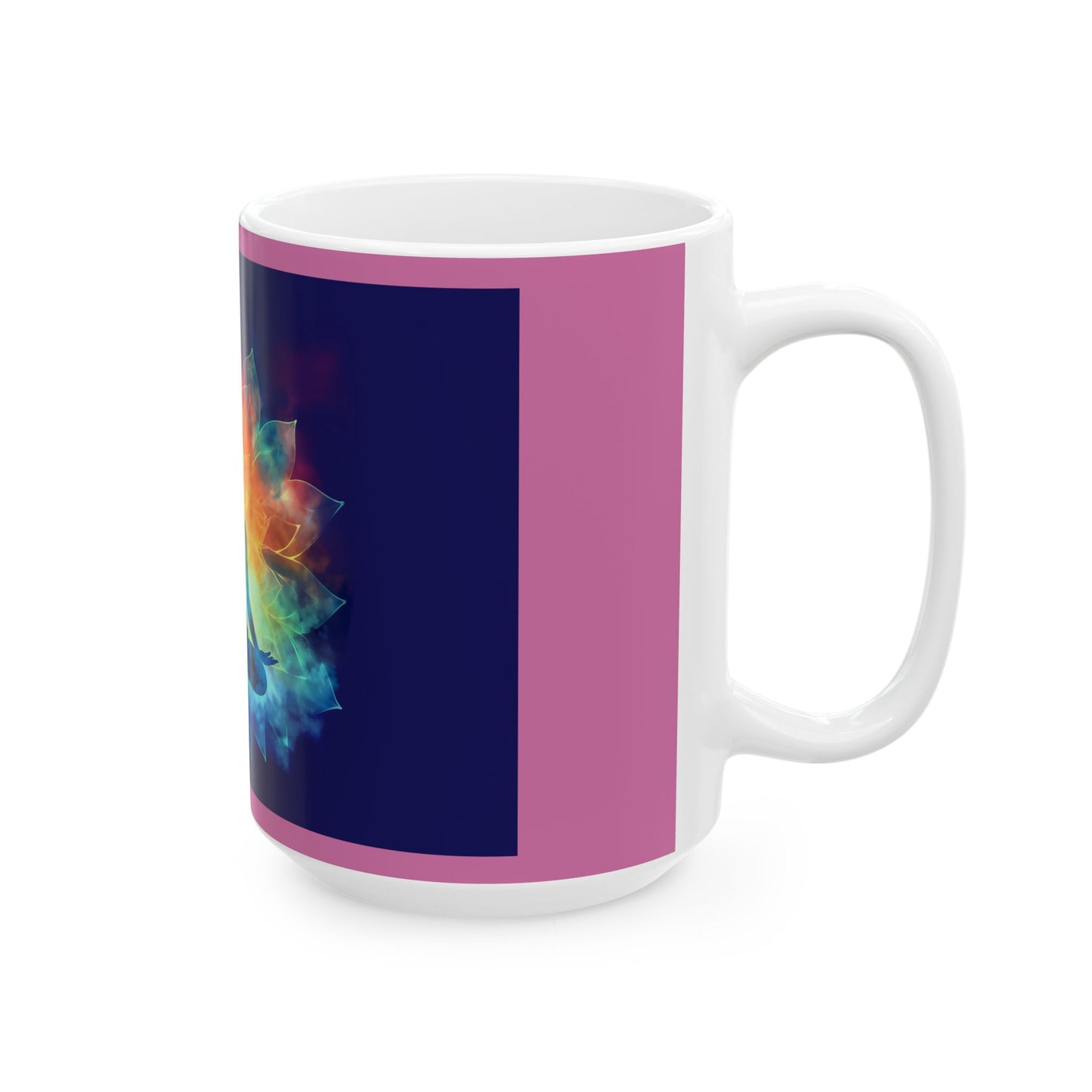 Meditation Ceramic Mug, Colorful Buddha Mug, Yoga Gift, Mindfulness Mug, Inspirational Drinkware, Spiritual Gift, Chakra Mug