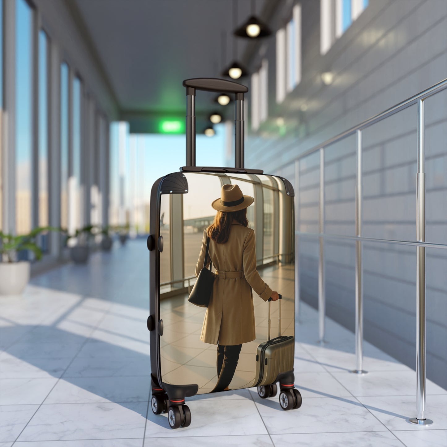 Chic Carry-On Suitcase with Fashionable Travel Design