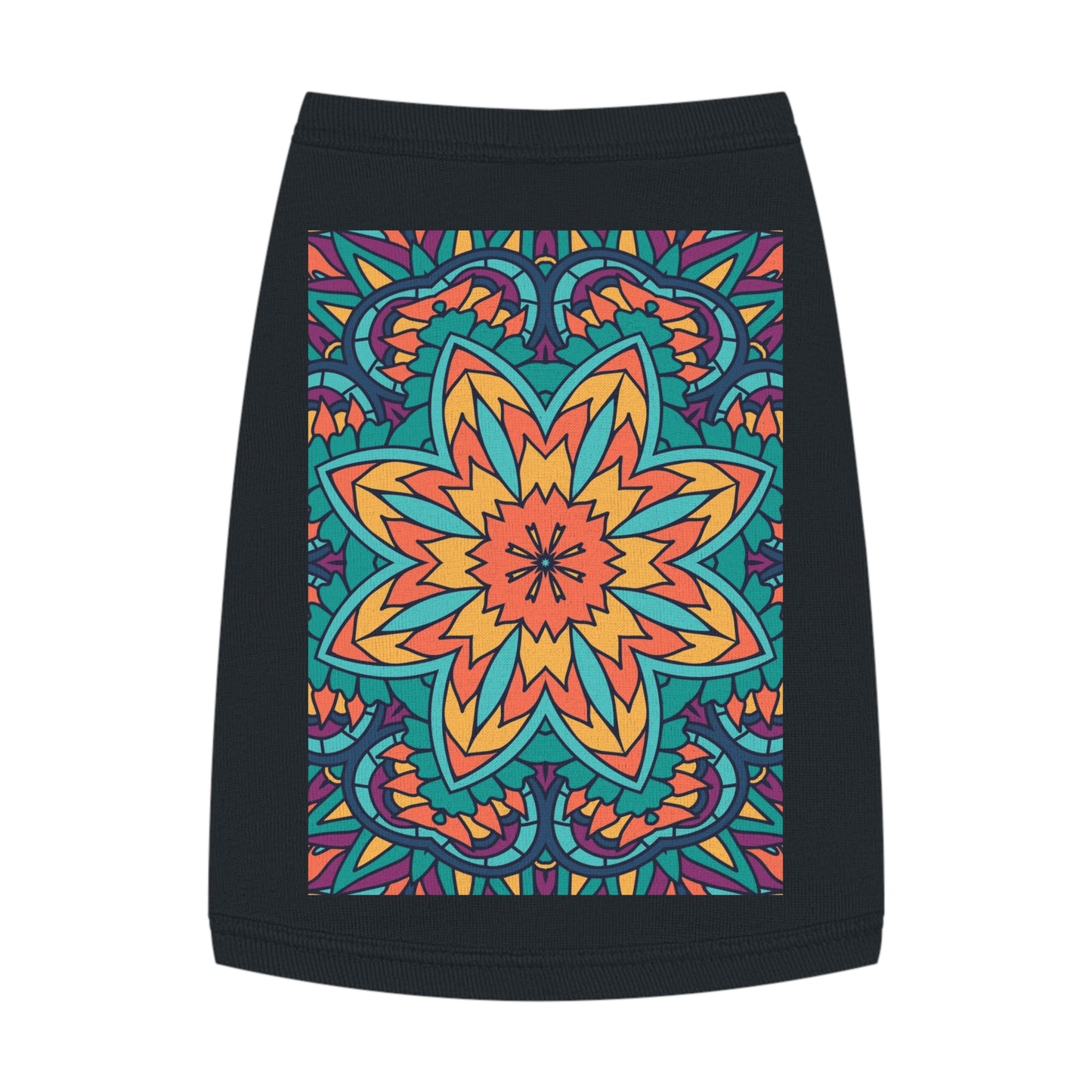 Colorful Pet Tank Top with Mandala Design, Dog Summer Shirt, Cat Apparel, Pet Fashion for Dog Lovers, Fun Pet Gift