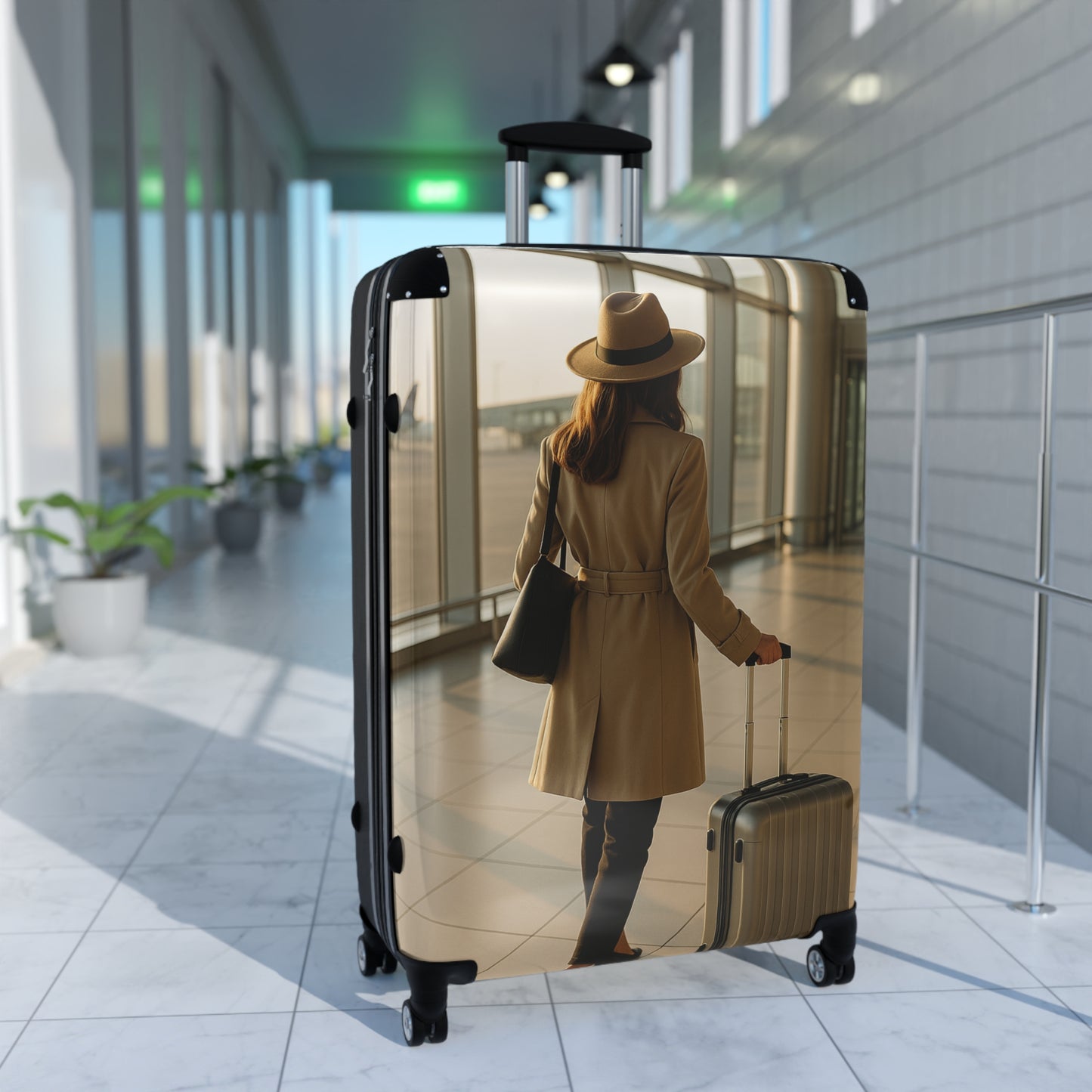 Chic Carry-On Suitcase with Fashionable Travel Design