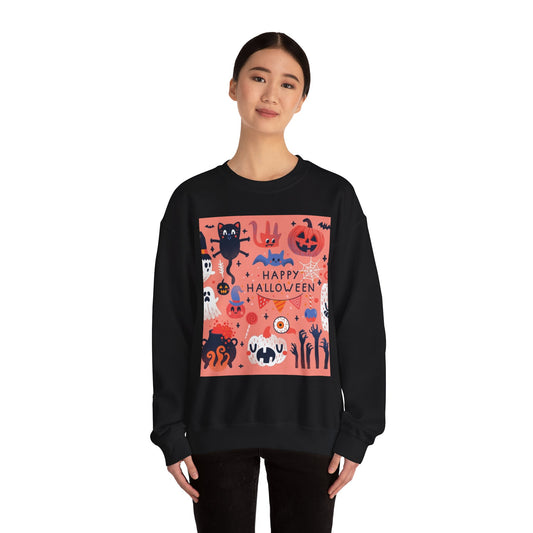 Halloween Crewneck Sweatshirt, Unisex Sweatshirt, Spooky Season Fashion, Fall Apparel, Trick or Treat Clothing