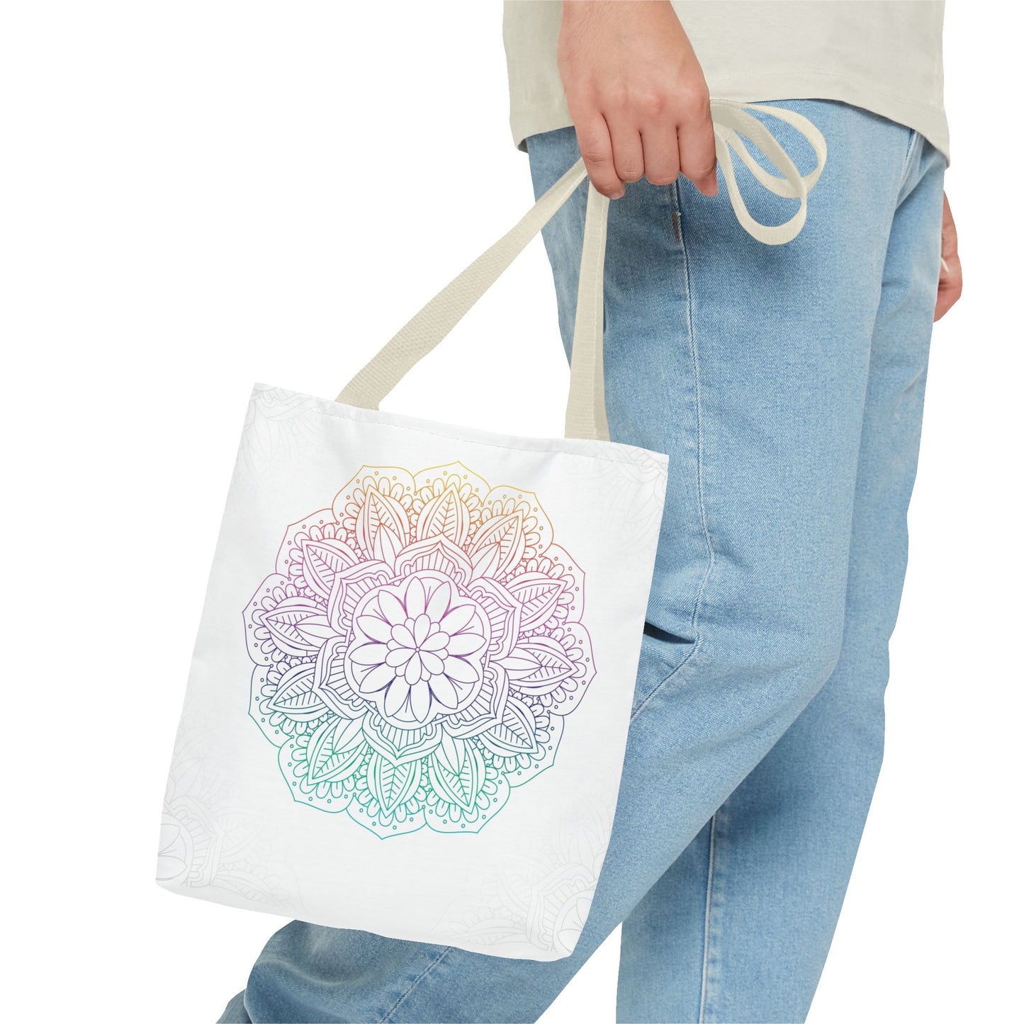 Bohemian Mandala Tote Bag | Floral Everyday Tote | Eco-Friendly Shopping Bag | Gift for Her | Yoga and Meditation Bag