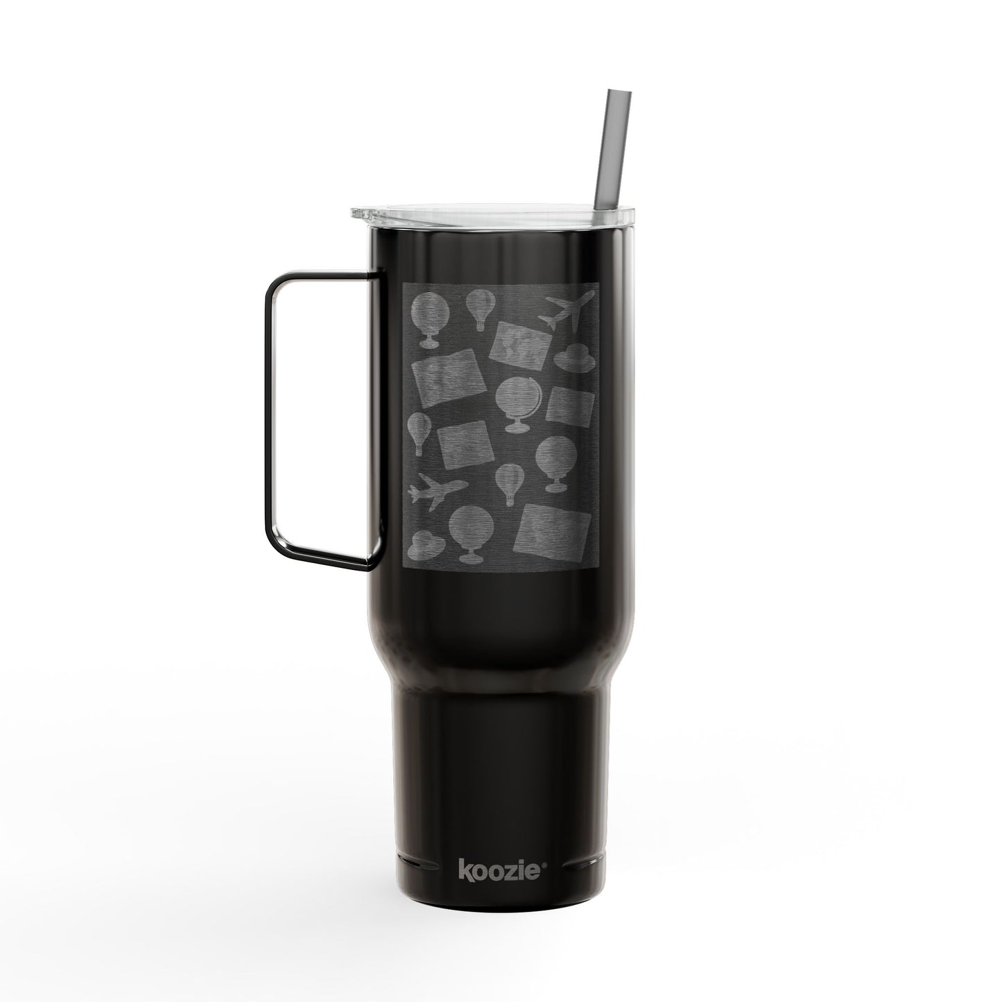 Travel-Inspired Insulated Tumbler - 40oz with Engraved Adventure Designs