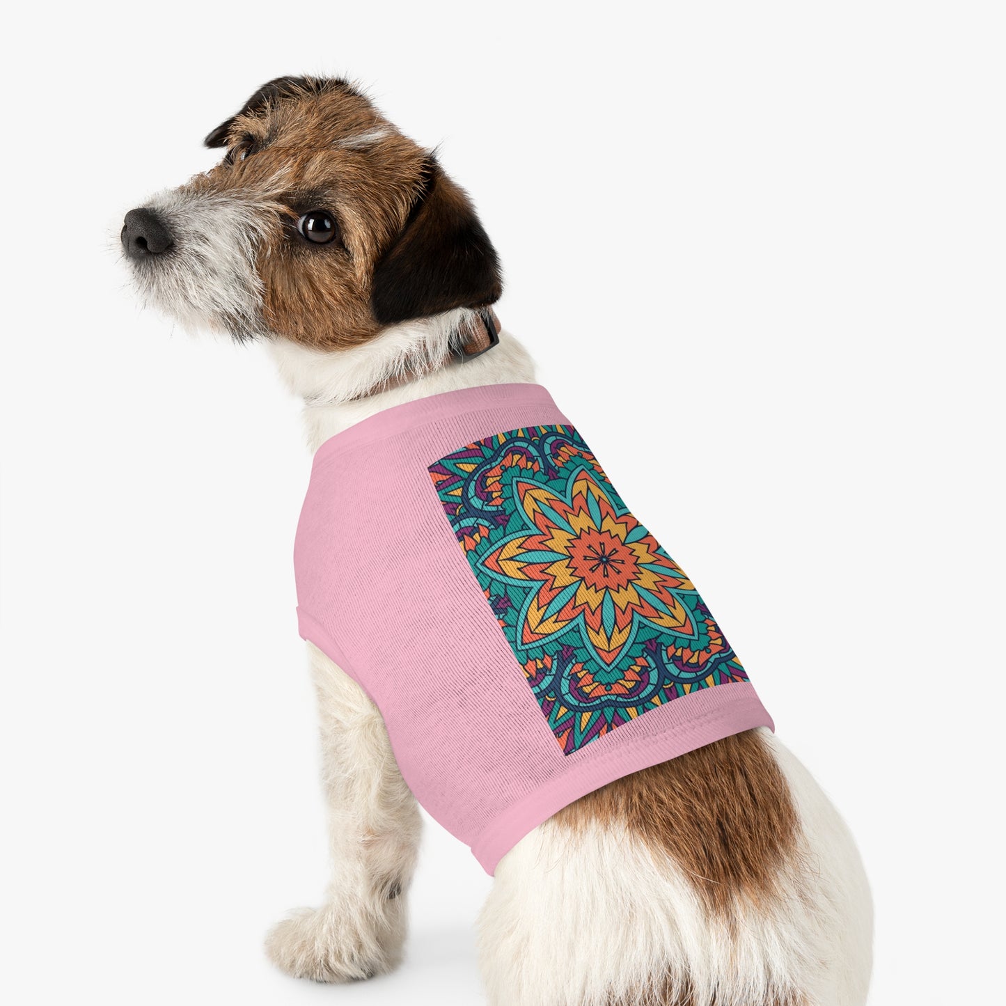 Colorful Pet Tank Top with Mandala Design, Dog Summer Shirt, Cat Apparel, Pet Fashion for Dog Lovers, Fun Pet Gift