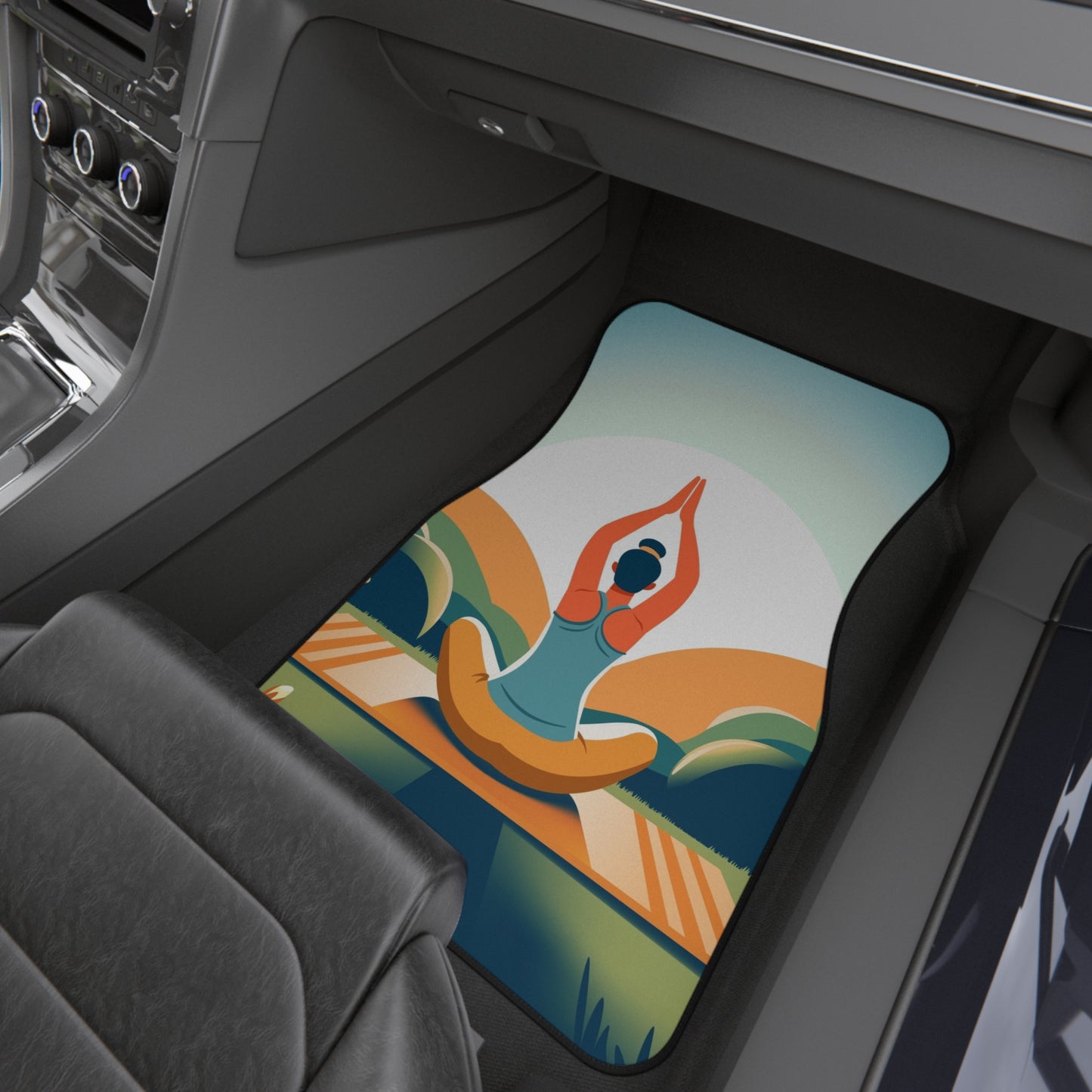 Yoga Car Mats (Set of 2), Zen Car Accessories, Meditation Automotive Decor, Mindful Driving, Inspirational Car Interior