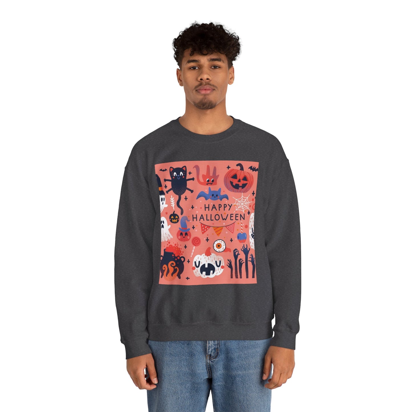 Halloween Crewneck Sweatshirt, Unisex Sweatshirt, Spooky Season Fashion, Fall Apparel, Trick or Treat Clothing