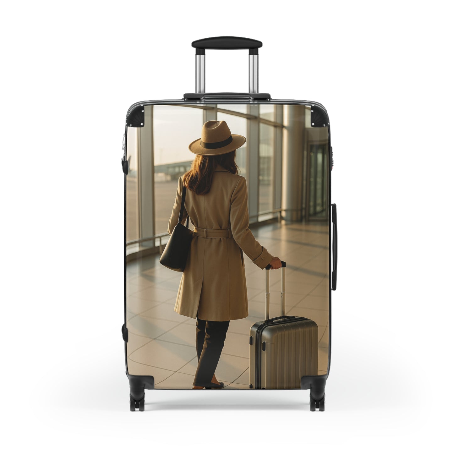Chic Carry-On Suitcase with Fashionable Travel Design