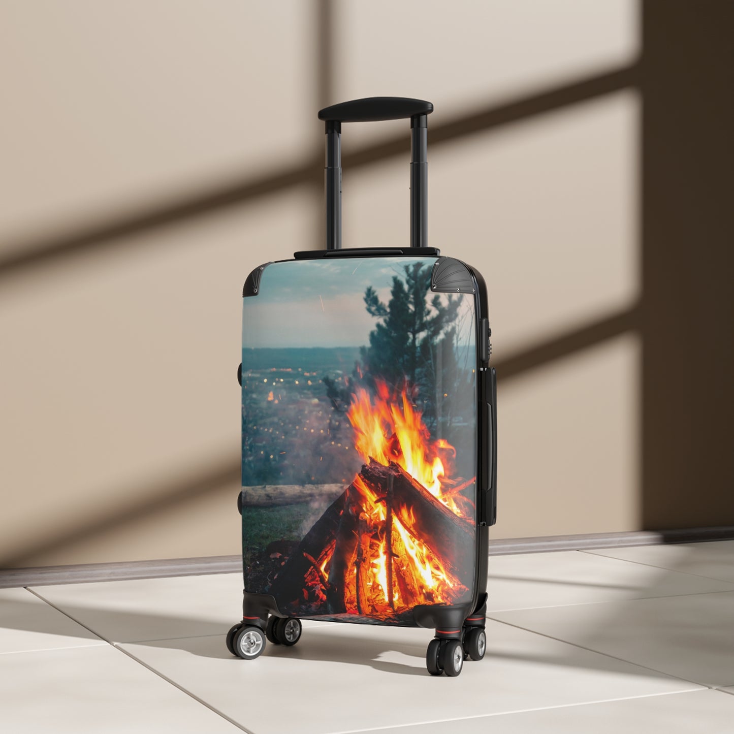 Fireplace Adventure Suitcase - Travel Bag, Luggage, Wanderlust Accessory, Camping Gear, Travel Gift