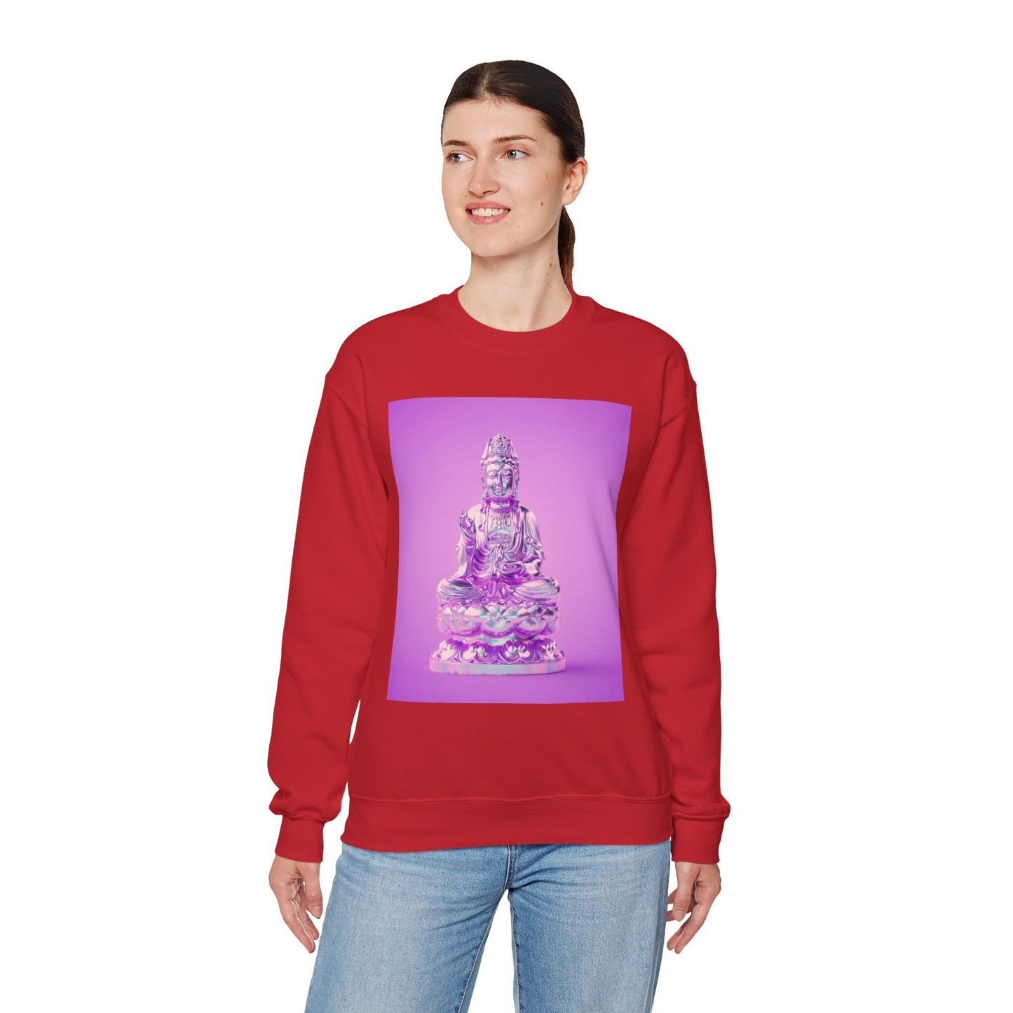 Buddha Vibes Crewneck Sweatshirt | Chill Relaxation Apparel, Yoga Gift, Meditation Outfit, Cozy Sweatshirt, Spiritual Wear