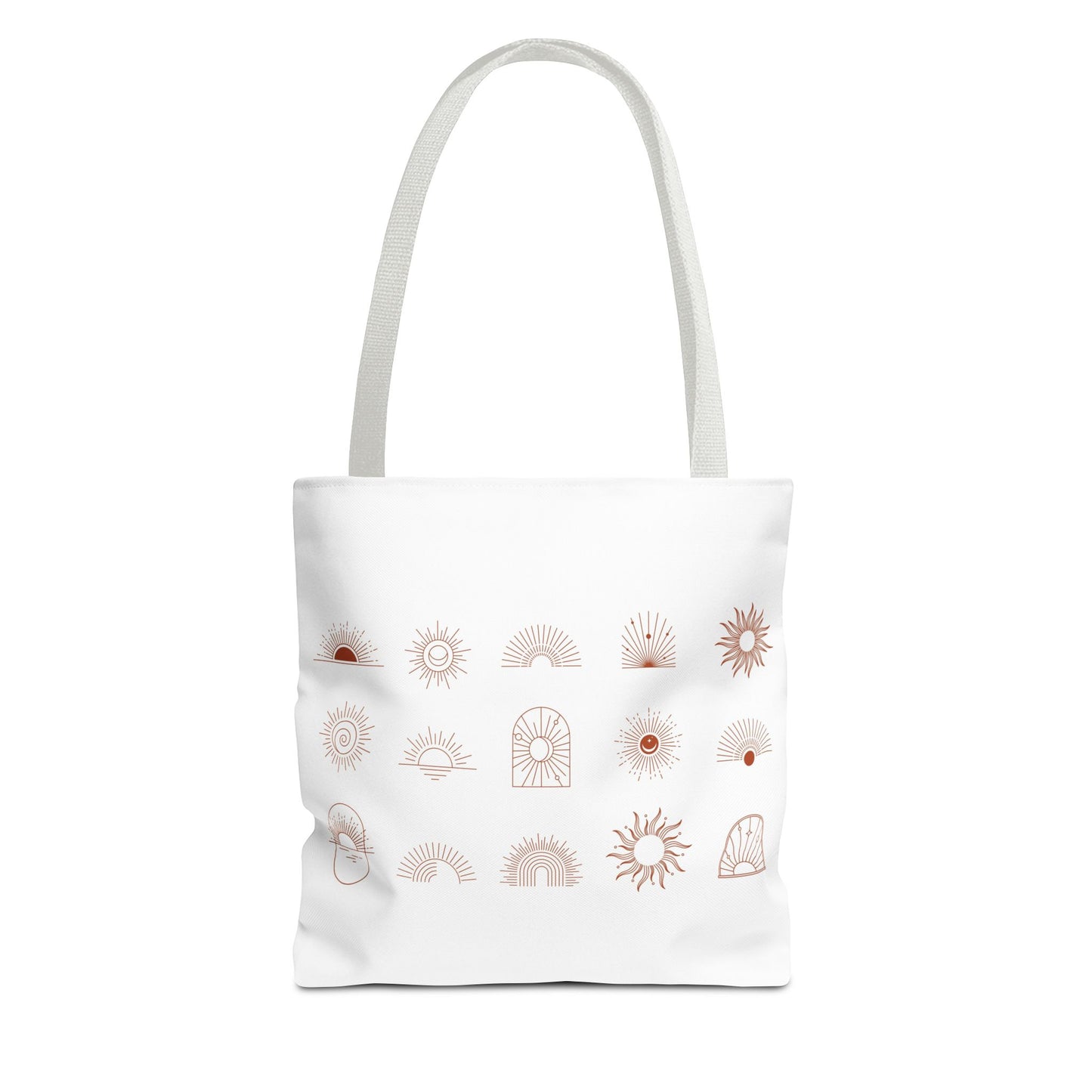 Yoga Sunshine Symbol Tote Bag, Boho Chic Carryall, Eco-Friendly Shopping, Gift for Her, Festival Style Bag