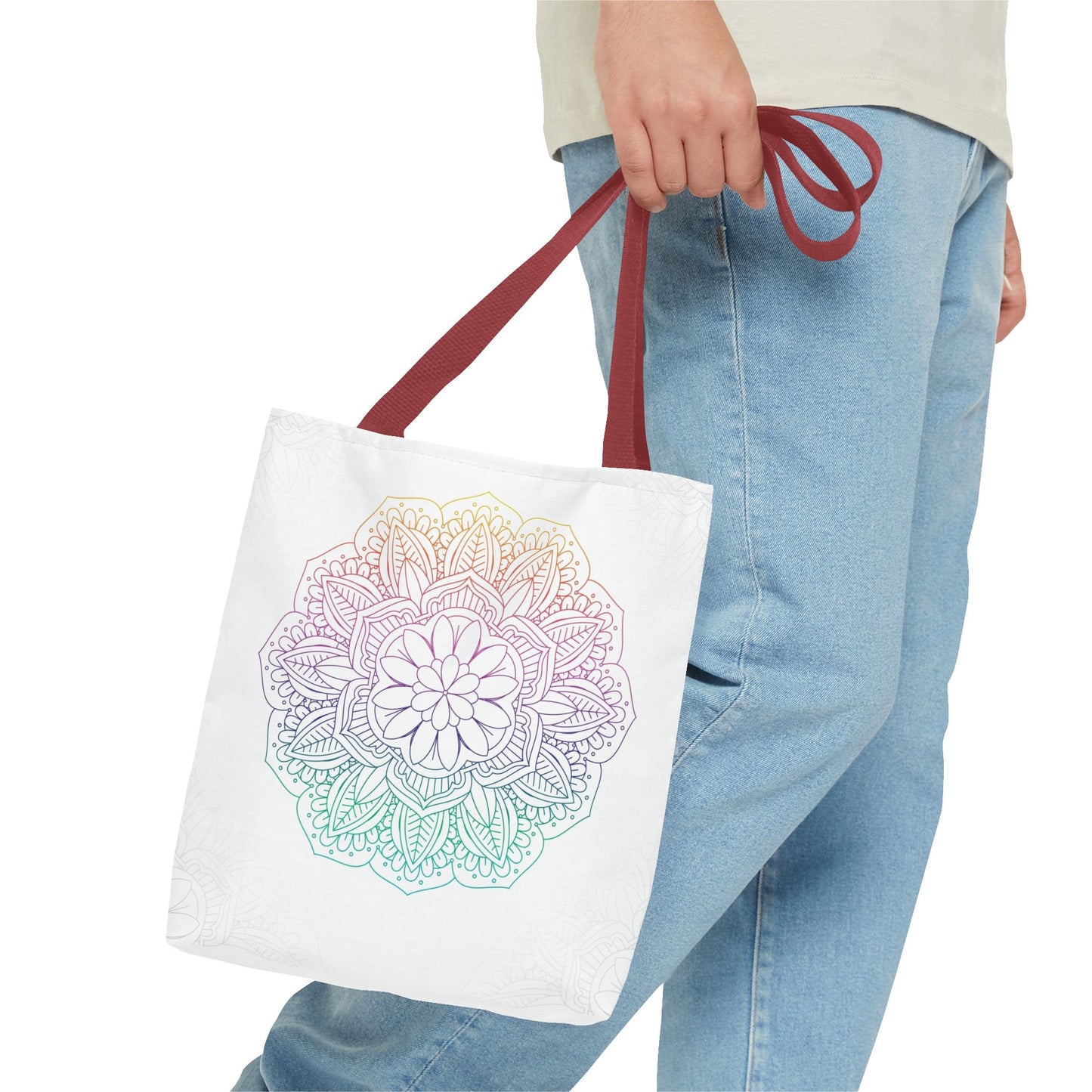 Bohemian Mandala Tote Bag | Floral Everyday Tote | Eco-Friendly Shopping Bag | Gift for Her | Yoga and Meditation Bag