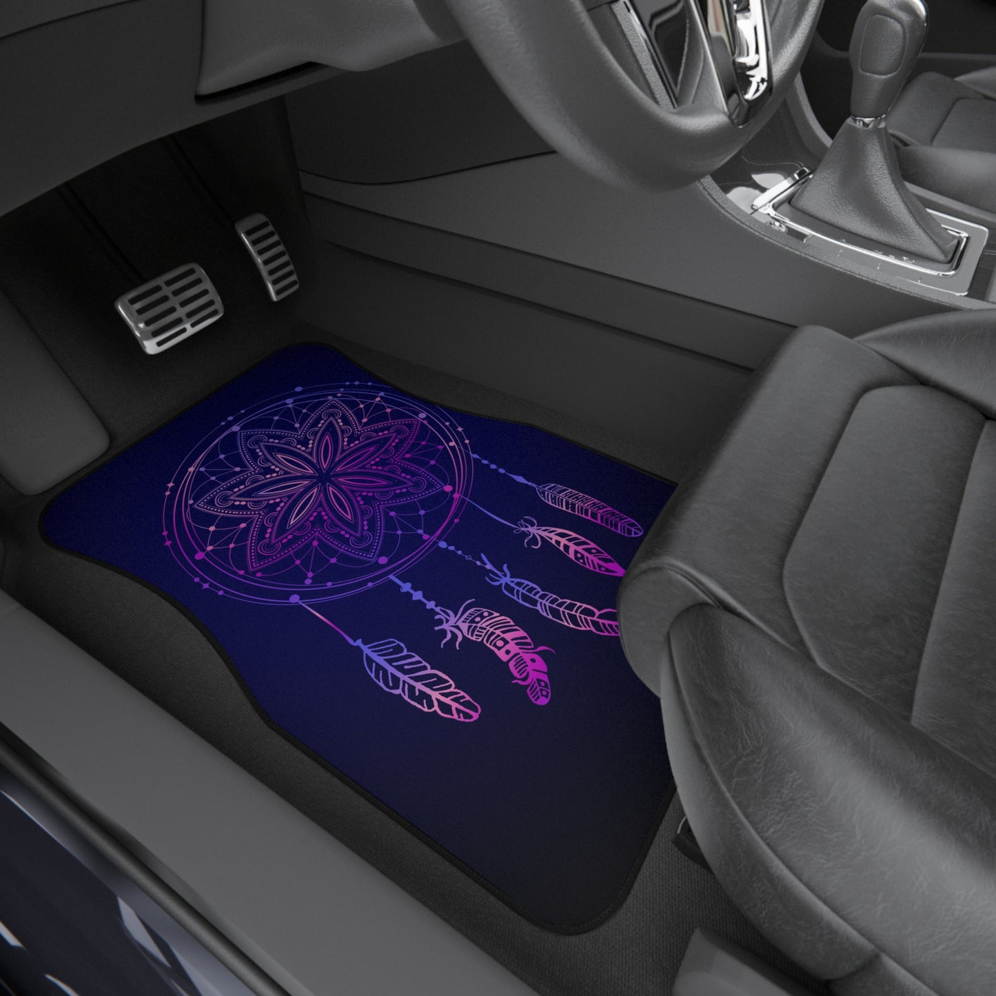 Enchanted Dreamcatcher Car Mats – Set of 4, Bohemian Car Accessories, Dreamy Interior Decor, Gift for Travelers, Unique Auto Mats