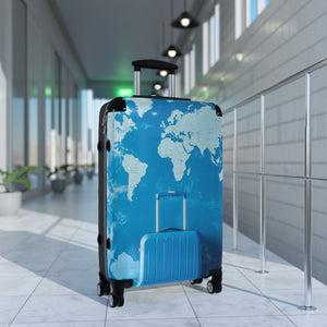 World Map Travel Suitcase - Stylish Carry-On for Adventurers