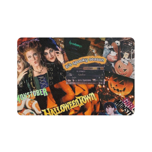 Halloween Themed Pet Food Mat, Spooky Season Feeding Mat, Cute Dog Bowl Mat, Cat Feeding Station, Holiday Decor for Pets