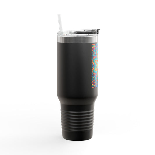 Colorful Mandala Insulated Travel Mug, 40oz - Perfect for Coffee Lovers, On-the-Go Hydration, Gifts, and Celebrations