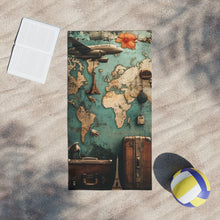 Load image into Gallery viewer, Vintage Map Vibrant Beach Towel