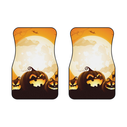 Halloween Car Mats - Spooky Pumpkin Design, Fall Decor, Autumn Gift, Car Accessories, Halloween Party