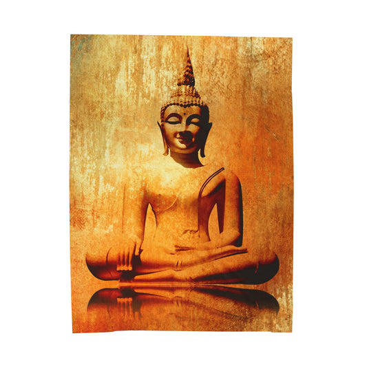 Buddha Zen Velveteen Plush Blanket | Cozy Meditation Throw, Spiritual Gift for Yoga Lovers, Home Decor, Relaxation, Mindfulness