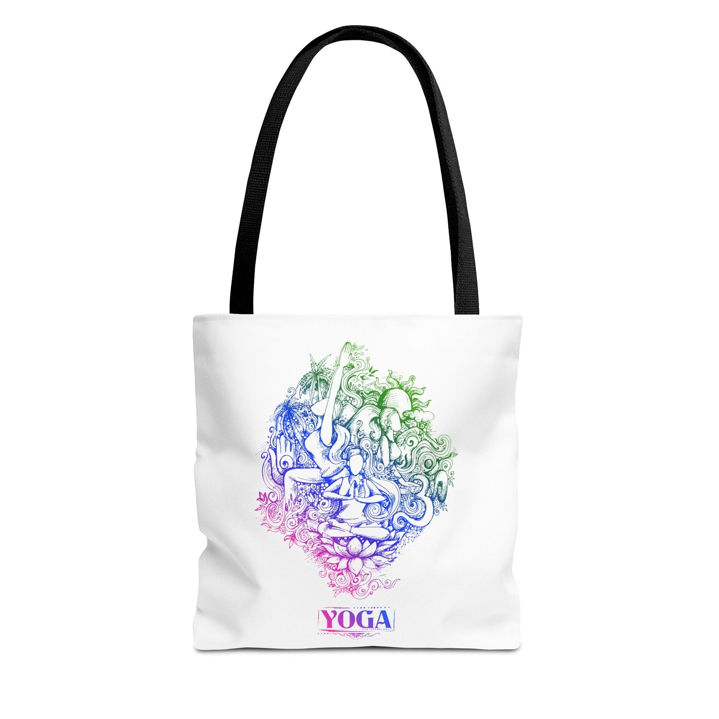 Yoga-Inspired Tote Bag, Colorful Yoga Art, Eco-Friendly Shopping, Yoga Gifts, Gym Bag, Bohemian Style