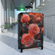 Load image into Gallery viewer, Floral Rose Design Suitcase - Stylish Travel Luggage