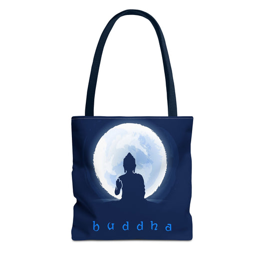 Midnight Buddha Tote Bag, Spiritual Gift, Yoga Bag, Eco-Friendly Carryall, Meditation Tote, Bohemian Style