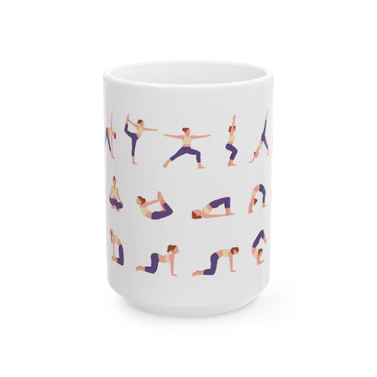 Yoga Ceramic Mug, (11oz, 15oz)