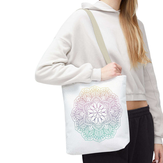 Bohemian Mandala Tote Bag | Floral Everyday Tote | Eco-Friendly Shopping Bag | Gift for Her | Yoga and Meditation Bag