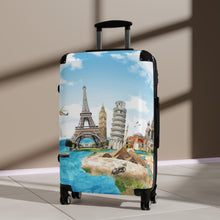 Load image into Gallery viewer, Travel Adventure Suitcase - World Landmarks Design