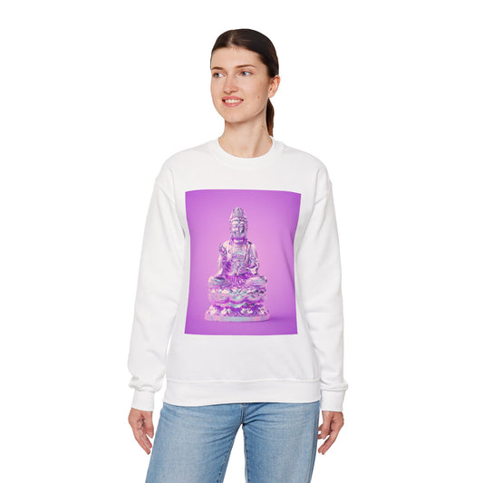 Buddha Vibes Crewneck Sweatshirt | Chill Relaxation Apparel, Yoga Gift, Meditation Outfit, Cozy Sweatshirt, Spiritual Wear