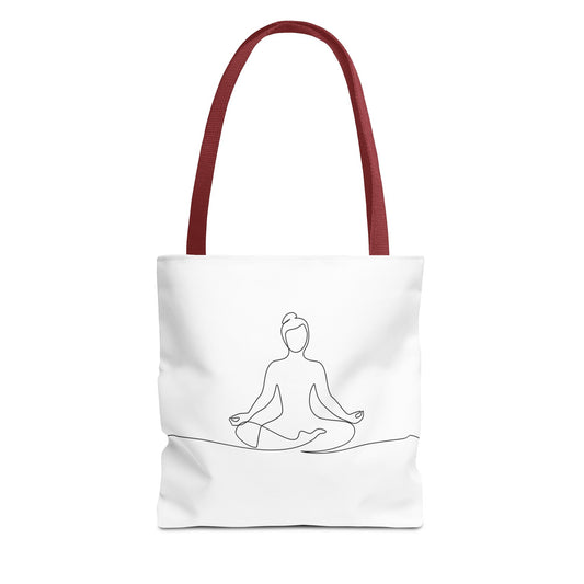 Mindfulness Tote Bag, Yoga Bag, Meditation Tote, Eco-Friendly Shopper, Spiritual Gift, AOP Design