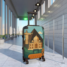 Load image into Gallery viewer, Travel Vibes Suitcase - Globetrotting Design with Landmarks