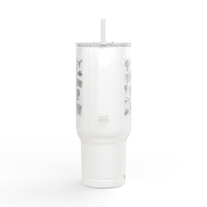 Travel-Inspired Insulated Tumbler - 40oz with Engraved Adventure Designs