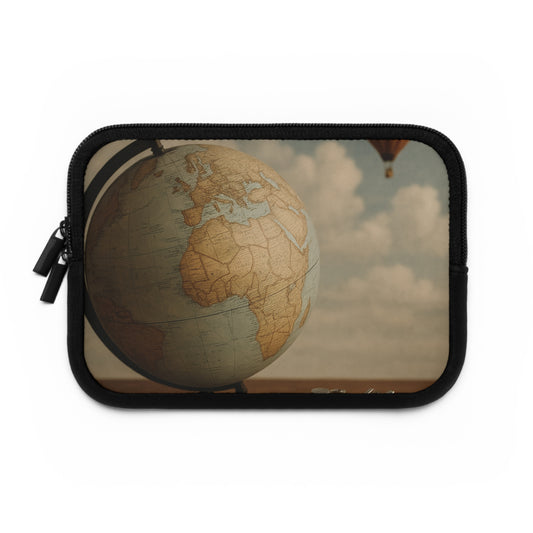 Elegant Vintage Globe Laptop Sleeve - Stylish Protection for Your Tech