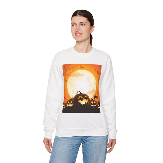 Halloween Pumpkin Sweatshirt, Cozy Fall Sweater, Unisex Crewneck, Halloween Apparel, Spooky Season Gift