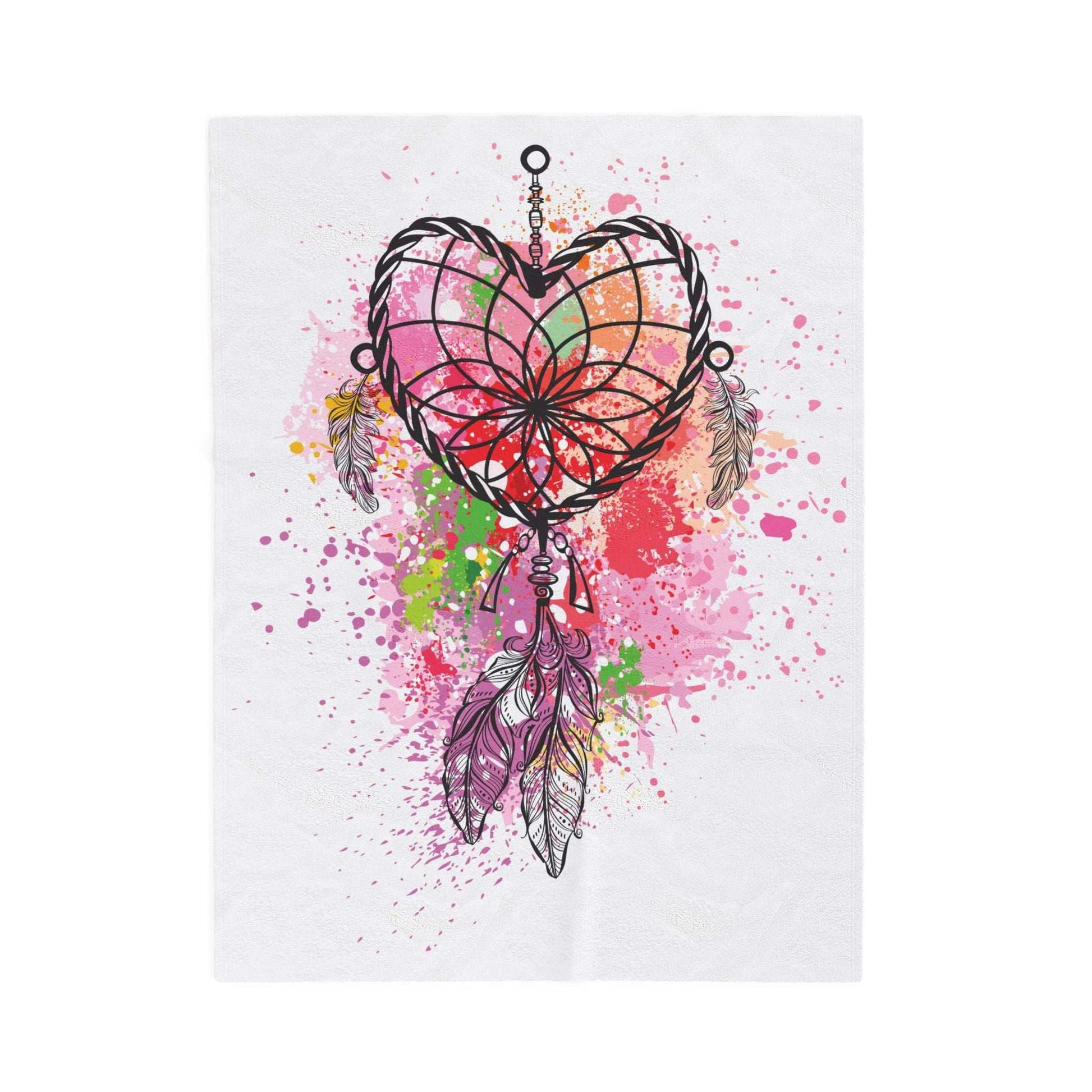 Bohemian Dreamcatcher Velveteen Plush Blanket, Cozy Bed Throw, Perfect Gift for Her, Nursery Decor, Spiritual Home Decor