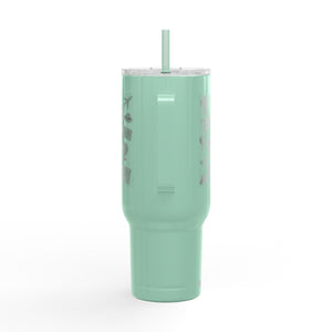 Travel-Inspired Insulated Tumbler - 40oz with Engraved Adventure Designs
