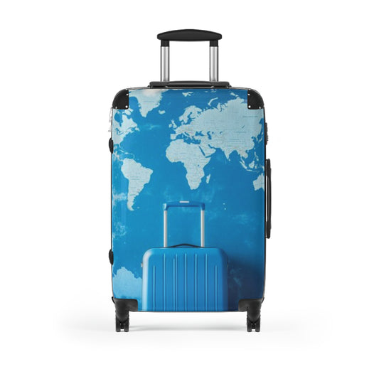 World Map Travel Suitcase - Stylish Carry-On for Adventurers