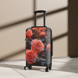Floral Rose Design Suitcase - Stylish Travel Luggage