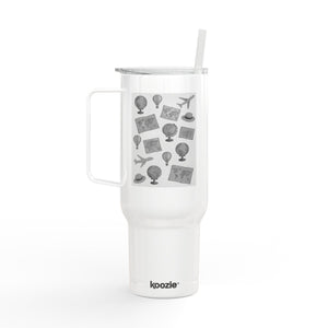 Travel-Inspired Insulated Tumbler - 40oz with Engraved Adventure Designs