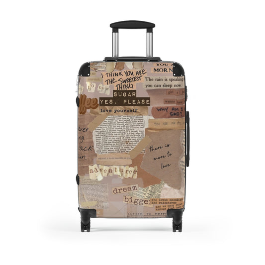 Vintage Travel Suitcase with Inspirational Quotes, Perfect for Adventurers, Gifts for Backpackers, Stylish Luggage for Vacations, [...]