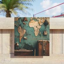 Load image into Gallery viewer, Vintage Map Vibrant Beach Towel