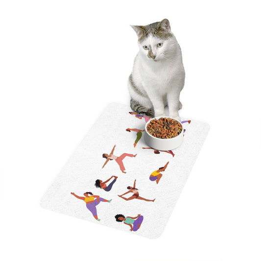 Yoga-Inspired Pet Food Mat for Stylish Meal Time, Non-Slip Dining Mat, Cute Pet Accessories, Perfect Gift for Dog or Cat Lovers