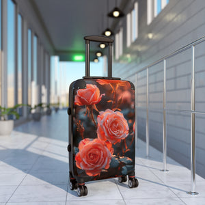 Floral Rose Design Suitcase - Stylish Travel Luggage