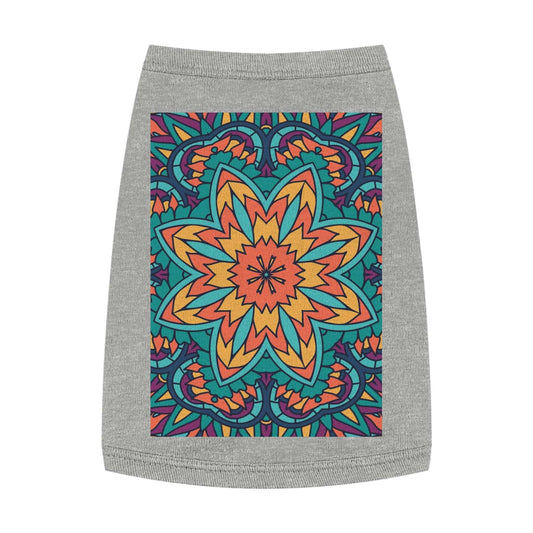 Colorful Pet Tank Top with Mandala Design, Dog Summer Shirt, Cat Apparel, Pet Fashion for Dog Lovers, Fun Pet Gift